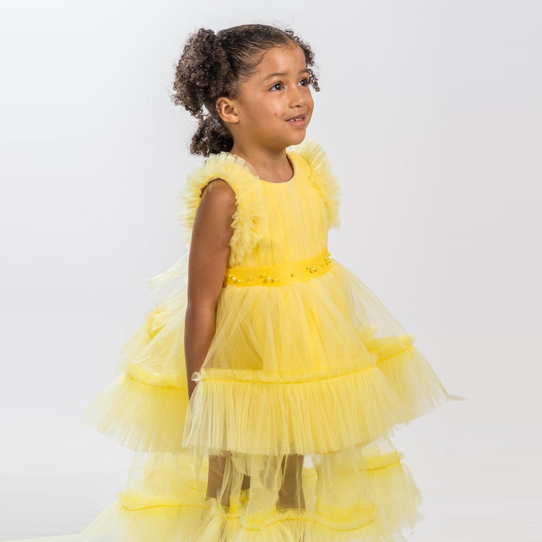 Canary Yellow Girls Formal Dress