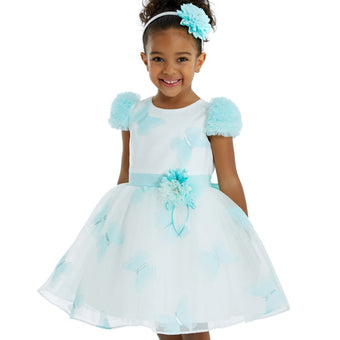 Mint Butterfly Girls Formal Dress